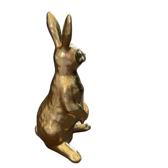 NEW Metallic Gold Large Easter Bunny Rabbit Figurine 16in...
